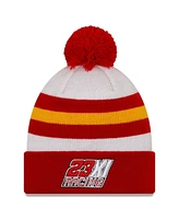 Men's New Era Red, White Bubba Wallace McDonald's Knit Pom Cuff Beanie