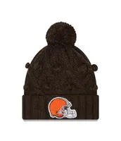 Women's New Era Brown Cleveland Browns Toasty Cuffed Knit Hat with Pom