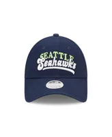 Women's New Era College Navy Seattle Seahawks Team Trucker 9FORTY Snapback Hat