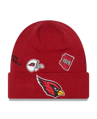 Men's New Era Cardinal Arizona Cardinals Identity Cuffed Knit Hat