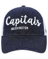 Women's '47 Brand Navy, White Washington Capitals Encore Mvp Trucker Snapback Hat