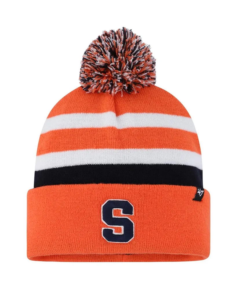 Men's '47 Brand Orange Syracuse Orange State Line Cuffed Knit Hat with Pom