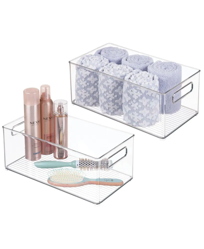 mDesign Small Plastic Bathroom Storage Container Bin with Handles