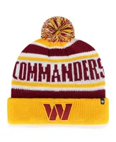 Big Boys and Girls '47 Brand Burgundy, Gold Washington Football Team Hangtime Cuffed Knit Hat with Pom