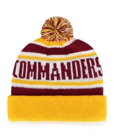 Big Boys and Girls '47 Brand Burgundy, Gold Washington Football Team Hangtime Cuffed Knit Hat with Pom