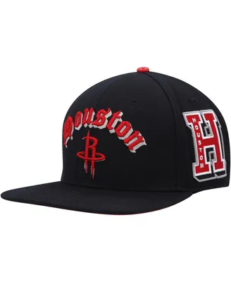 Men's Pro Standard Black Houston Rockets Old English Snapback Hat