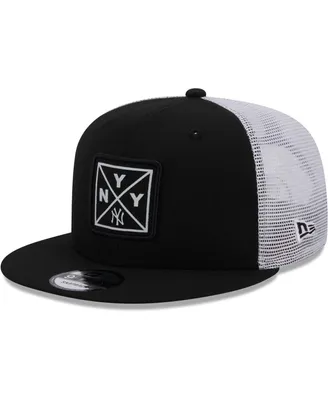 Men's New Era Black New York Yankees Vert Squared Trucker 9FIFTY Snapback Hat