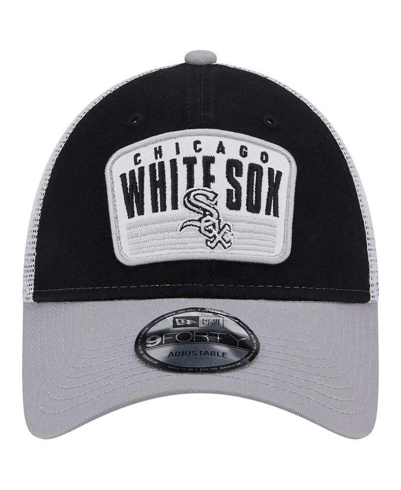 Men's New Era Black Chicago White Sox Two-Tone Patch 9FORTY Snapback Hat