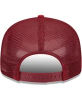 Men's New Era Burgundy Washington Commanders Stacked Trucker 9FIFTY Snapback Hat