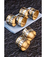 Gauri Kohli Primrose Black Pearl Napkin Rings, Set of 6