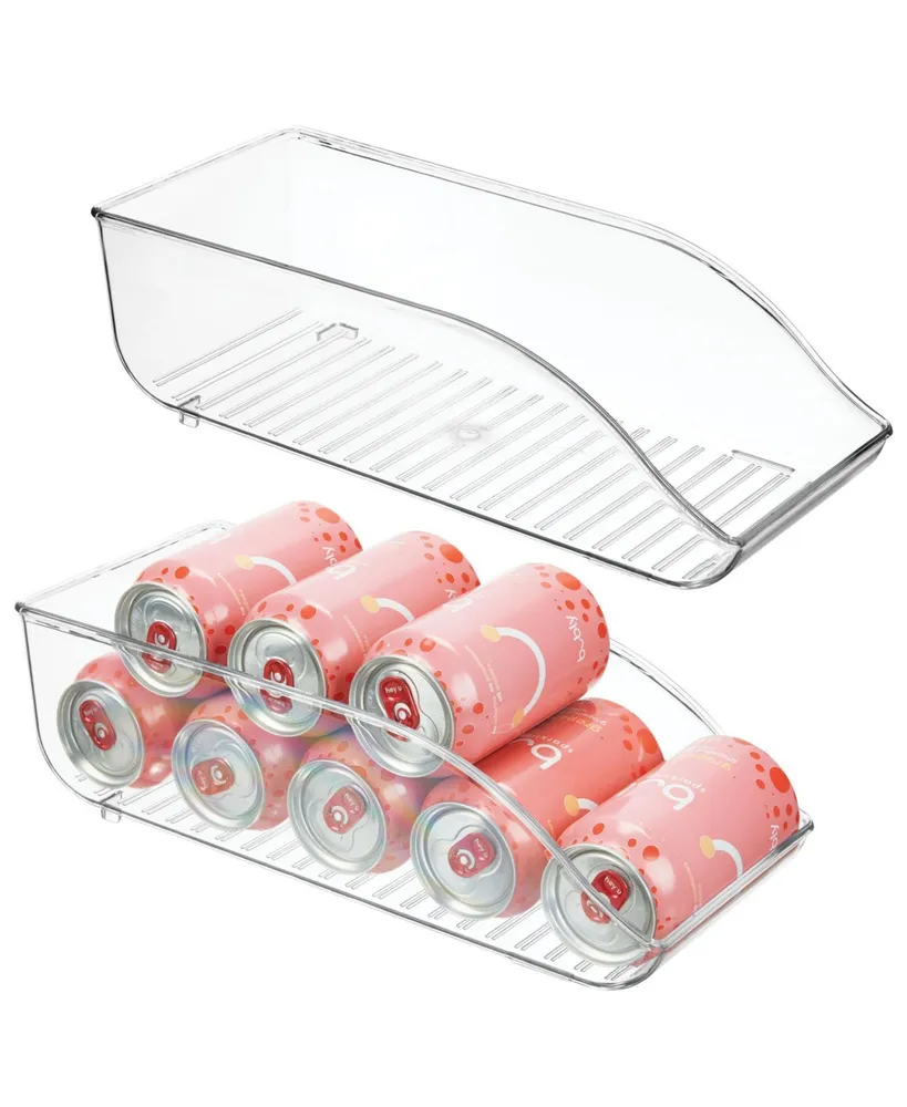 MDesign Long Plastic Soda Can Dispenser Storage Organizer Bin, 2
