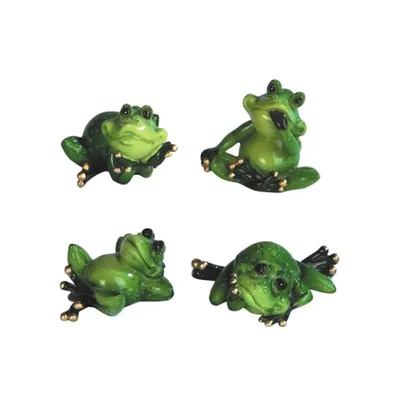 Fc Design 4-pc Mini Frog 2"W Statue Animal Decoration Figurine Set Home Decor Perfect Gift for House Warming, Holidays and Birthdays