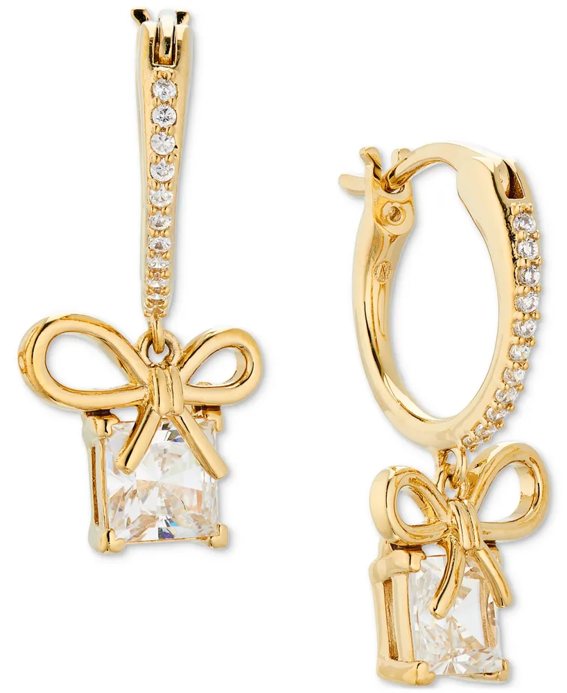 Ava Nadri Cubic Zirconia Gift Charm Hoop Earrings