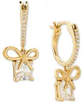 Ava Nadri Cubic Zirconia Gift Charm Hoop Earrings