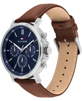 Tommy Hilfiger Men's Multifunction Brown Leather Watch 43mm