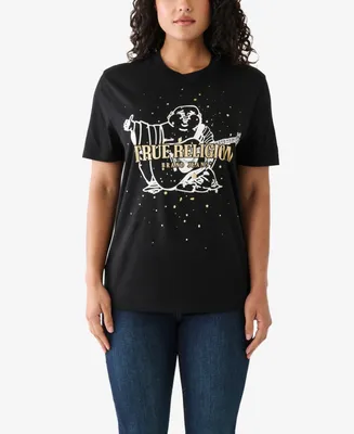 True Religion Women's Short Sleeve Paint Splatter T-shirt
