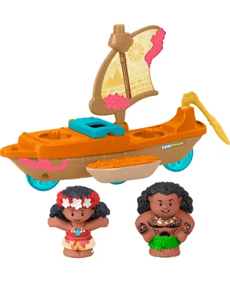 Fisher Price Little People Disney Princess Moana Toys, Moana Maui's Canoe, Toddler Toys - Multi