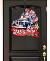 Designocracy Holiday Wooden Door Decor Welcome Sign United We Stand G. DeBrekht