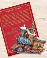 Designocracy Christmas Train Christmas Wooden Ornaments Holiday Decor Set of 3 G. DeBrekht