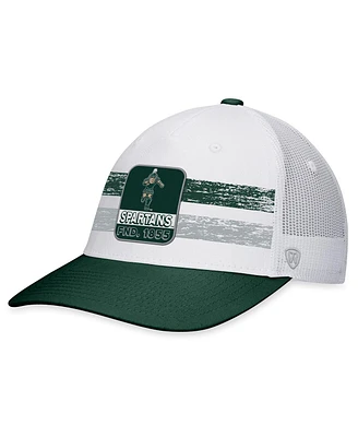 Men's Top of the World White, Green Michigan State Spartans Retro Fade Snapback Hat