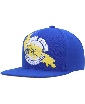 Men's Mitchell & Ness Royal Golden State Warriors Paint By Numbers Snapback Hat