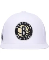 Men's Mitchell & Ness White Brooklyn Nets Hardwood Classics Soul Snapback Hat