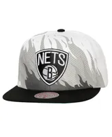 Men's Mitchell & Ness White Brooklyn Nets Hot Fire Snapback Hat