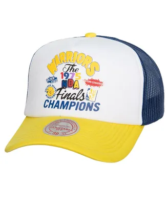 Men's Mitchell & Ness White Golden State Warriors Hardwood Classics Soul Champs Fest Trucker Adjustable Hat