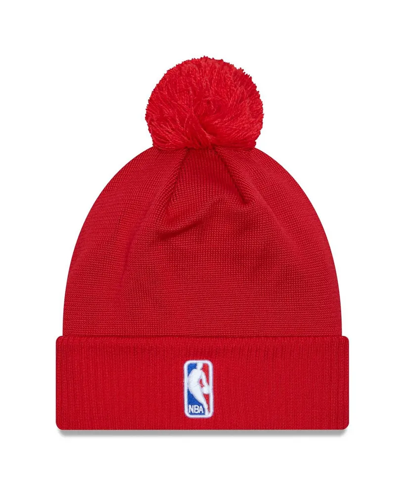 Men's New Era Red Chicago Bulls 2023 Nba Draft Cuffed Knit Hat with Pom