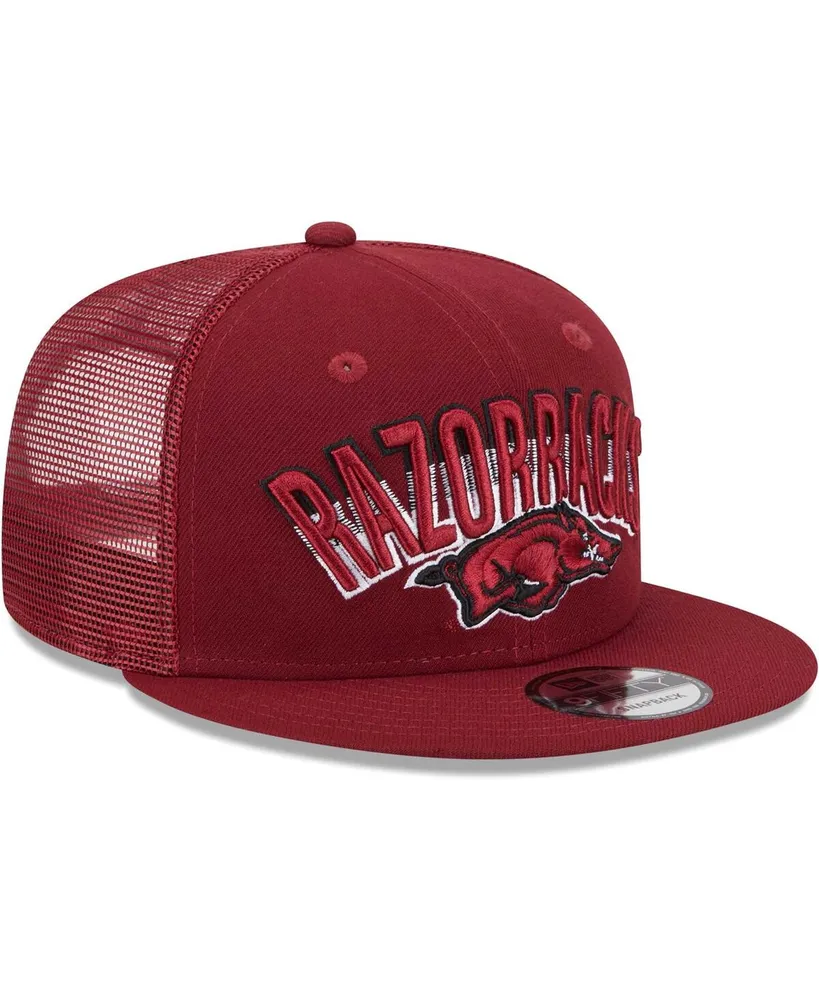 Men's New Era Cardinal Arkansas Razorbacks Grade Trucker 9FIFTY Snapback Hat