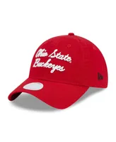 Women's New Era Scarlet Ohio State Buckeyes Script 9TWENTY Adjustable Hat