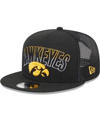 Men's New Era Black Iowa Hawkeyes Grade Trucker 9FIFTY Snapback Hat
