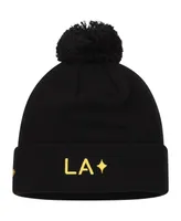 Men's New Era Black La Galaxy Jersey Hook Cuffed Knit Hat with Pom