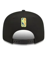 Men's New Era Black Philadelphia 76ers Neon Pop 9FIFTY Snapback Hat