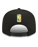 Men's New Era Black Golden State Warriors Neon Pop 9FIFTY Snapback Hat