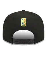 Men's New Era Black Brooklyn Nets Neon Pop 9FIFTY Snapback Hat