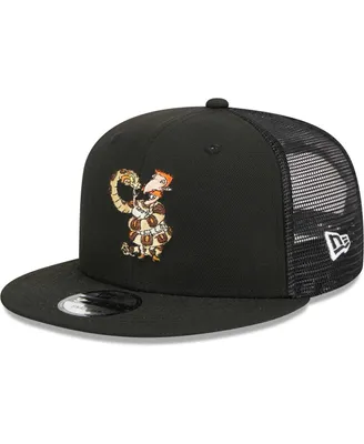 Men's New Era Black The Wild Thornberrys Nigel Thornberry Trucker 9FIFTY Snapback Hat