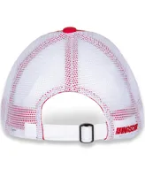 Women's Checkered Flag Sports Red, White Harrison Burton Name and Number Adjustable Hat