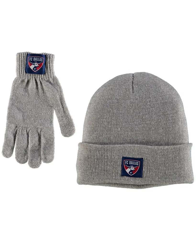 Women's ZooZatz Heathered Gray Fc Dallas Cuffed Knit Hat and Gloves Set