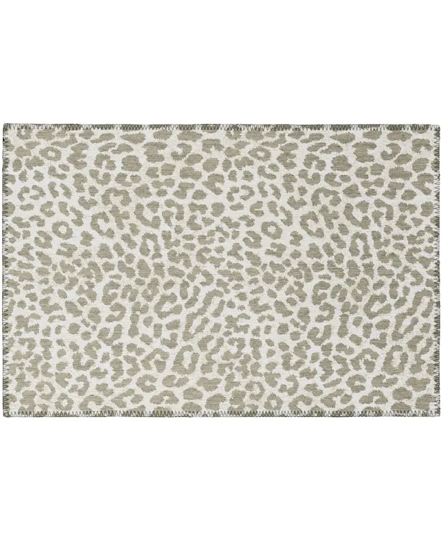 Safari Gold and Black Leopard Animal Print 10' x 14' Non-Skid Area Rug 