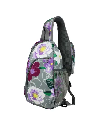 World Traveler Floral 14-Inch Trendy Crossbody Bag for Women