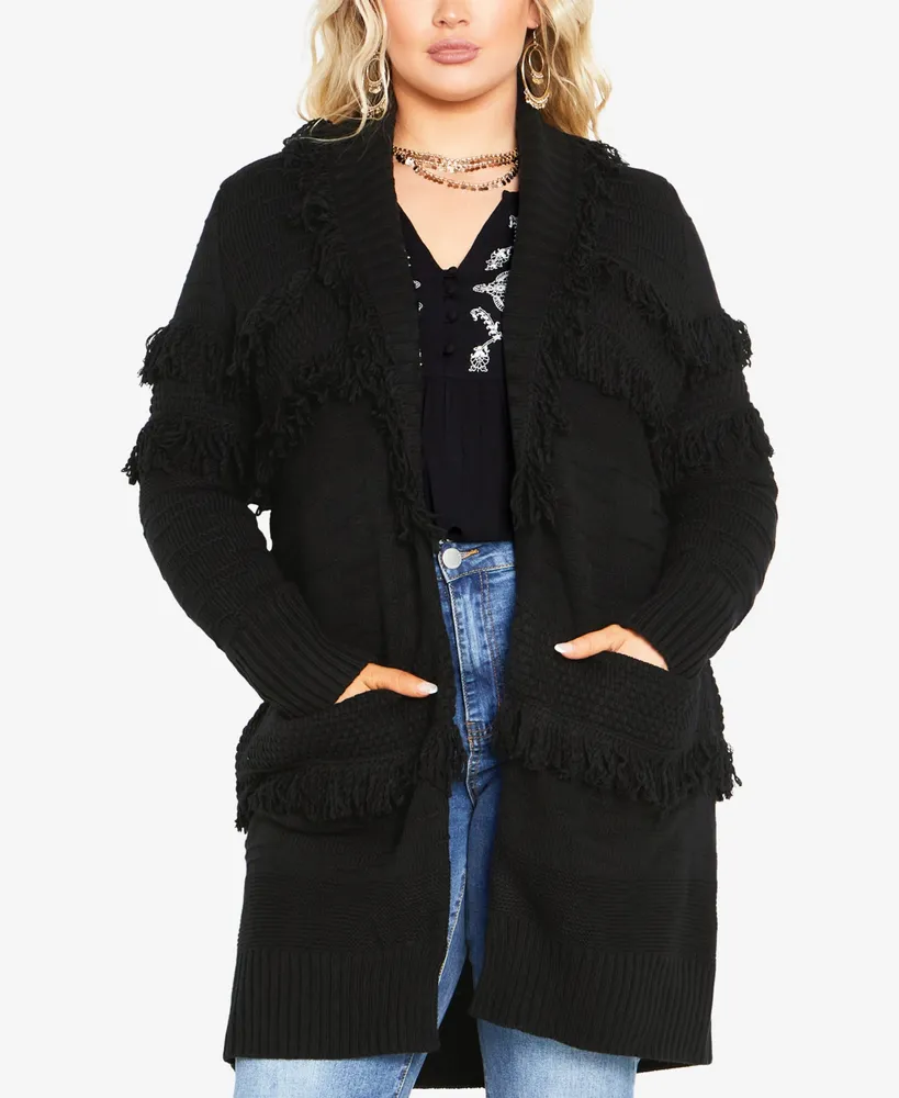 AVENUE Plus Size Faux Wool Long Coat - Macy's