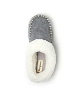 Dearfoams Women's Nyla Felted Plaid Moc Toe Clog Slippers