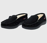 Alpine Swiss Yukon Men's Suede Shearling Moccasin Slippers Moc Toe Slip On Shoes