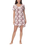 Ink+Ivy Women's Printed Short Sleeve Sleep Dress Nightgown