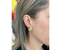 Rivka Friedman Cubic Zirconia Encrusted Knot Stud Earrings