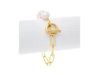 Rivka Friedman Natural Pearl Bead and Chain Toggle Bracelet