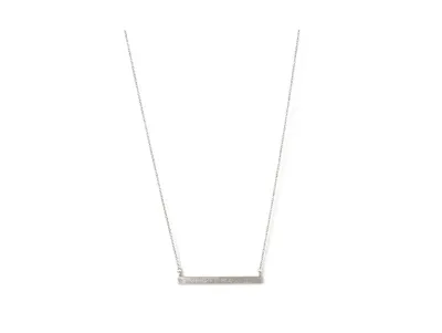 Rhodium Satin Bar Necklace