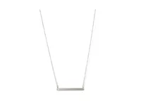 Rhodium Satin Bar Necklace