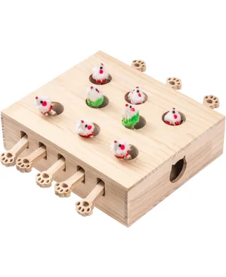 Robotime Interactive Whack-a-mole 8 Holes Cat Toy - Solid Wood - Indoor Playtime
